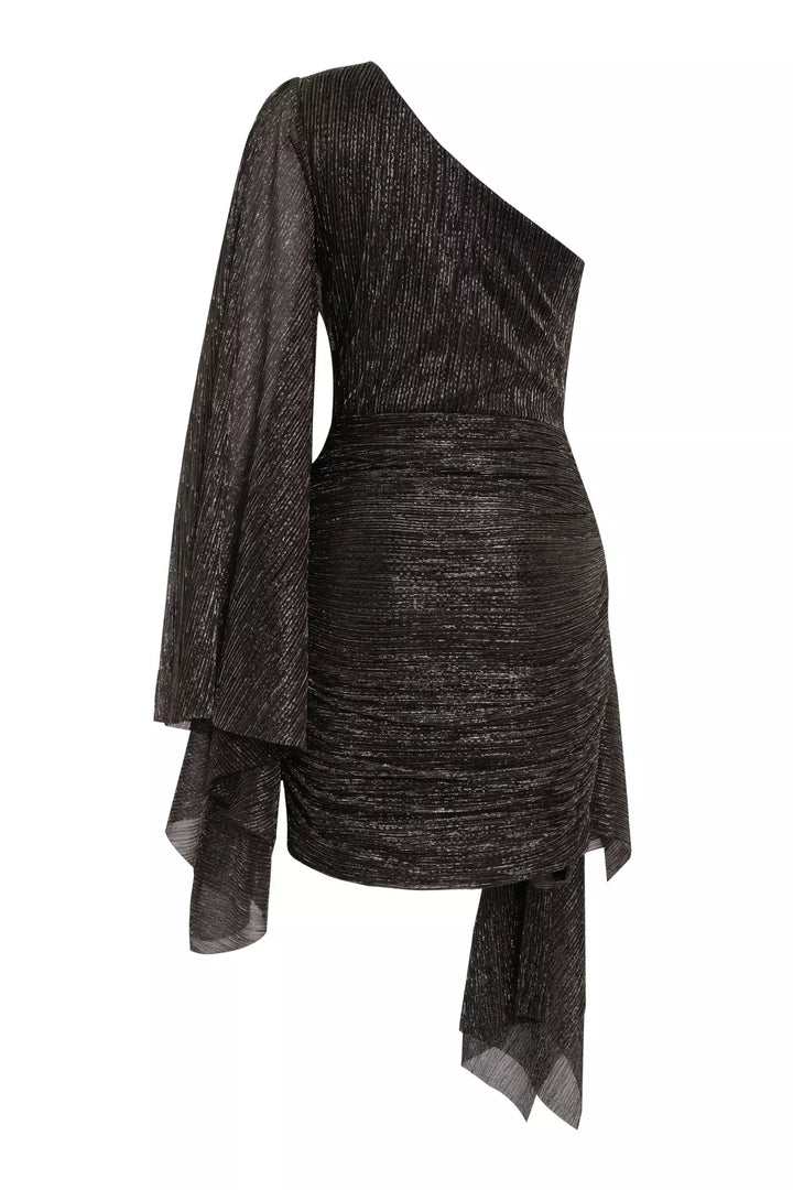 FRV Siyah altın moonlight single sleeve mini dress - Frechen