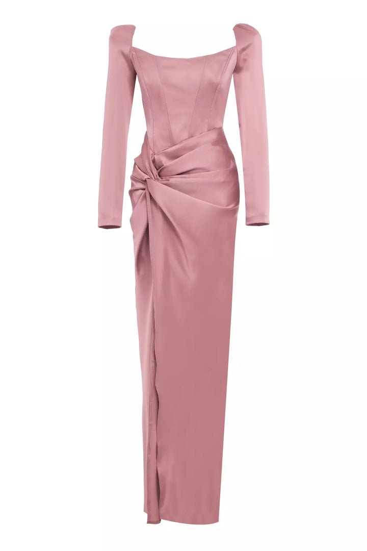 FRV فستان طويل الأكمام من الساتان Blush - Créteil