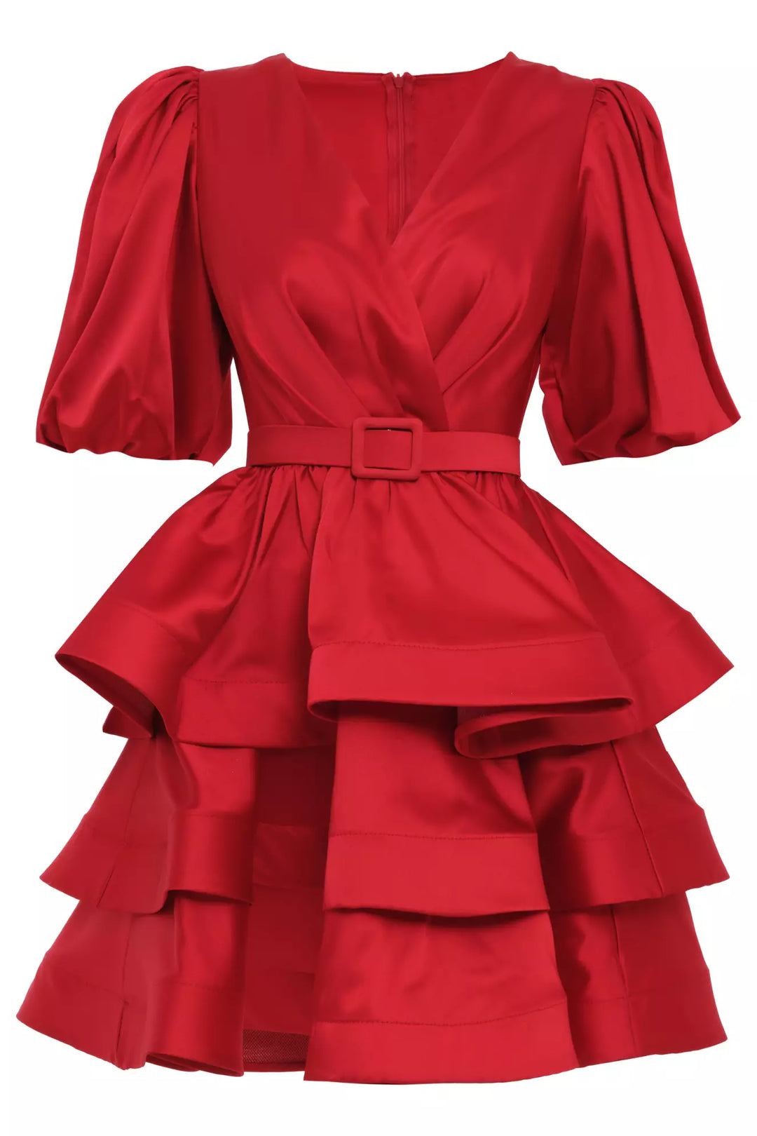 FRV Red satin capri arm mini dress - Clermont-Ferrand