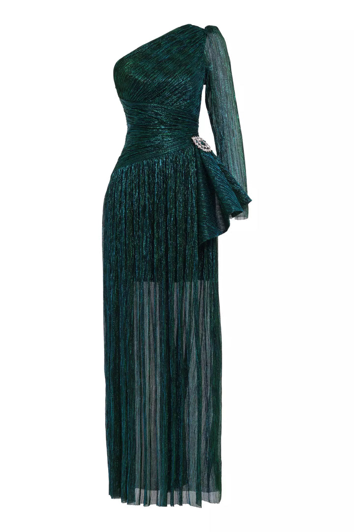 FRV Green moonlight single sleeve long dress - Norman