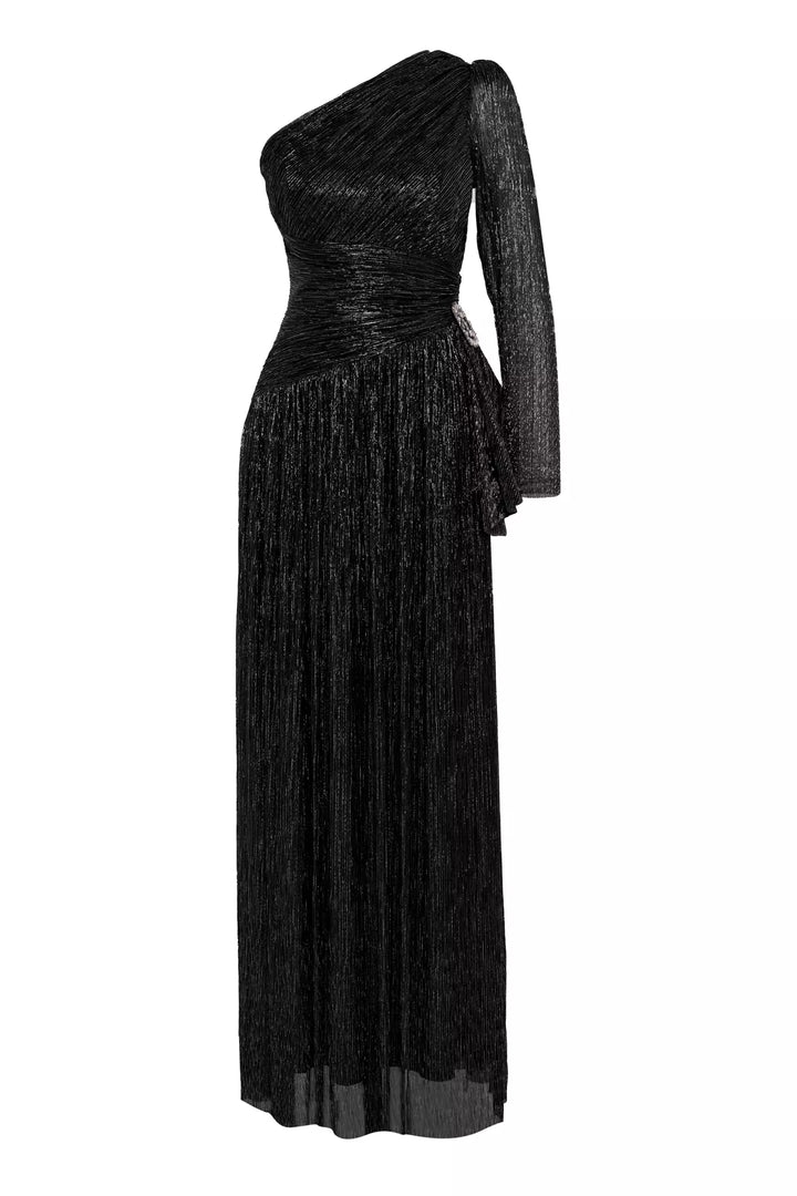FRV Black moonlight single sleeve long dress - Altamura