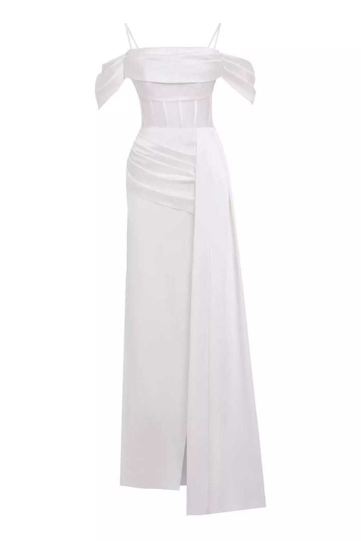 FRV White satin sleeveless long dress - Mechelen-aan-de-Maas