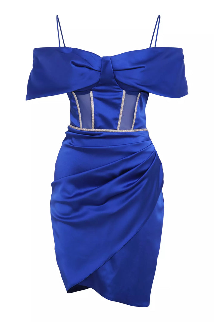 FRV Blue satin sleeveless mini dress - Apache Junction
