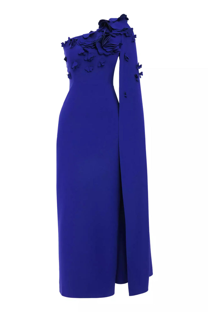 FRV Blue crepe single sleeve long dress - Schwäbisch Gmünd