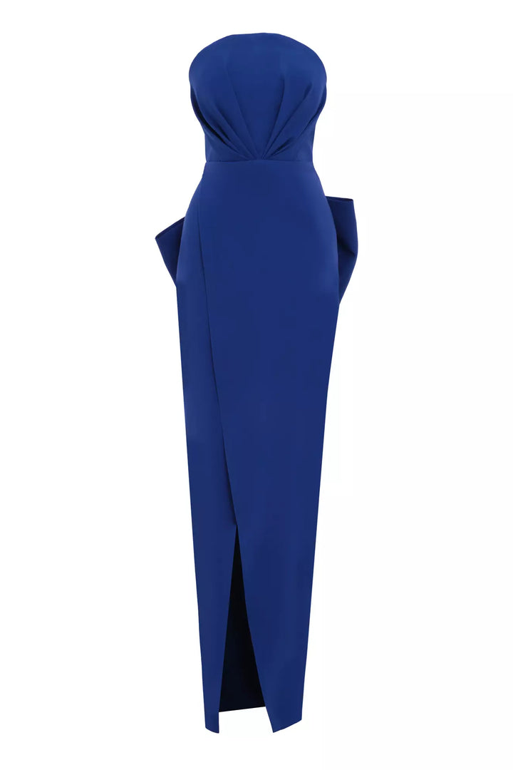 FRV Blue crepe sleeveless long dress - Grand Rapids