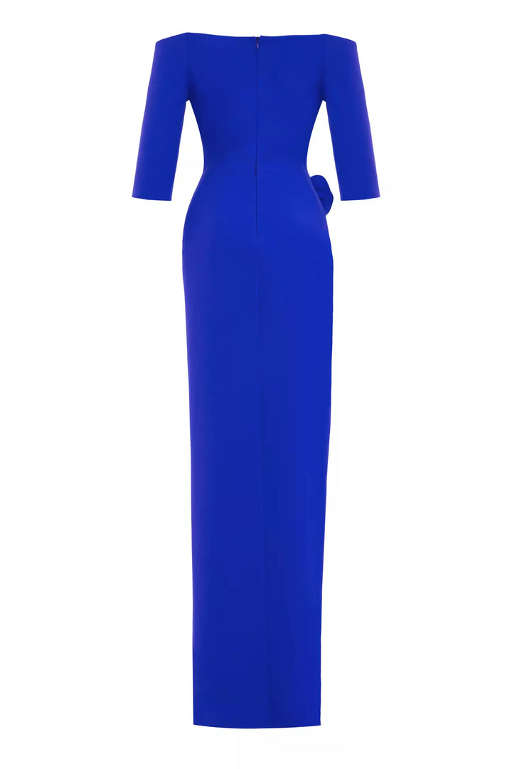 FRV Blue crepe capri arm long dress - Lafayette