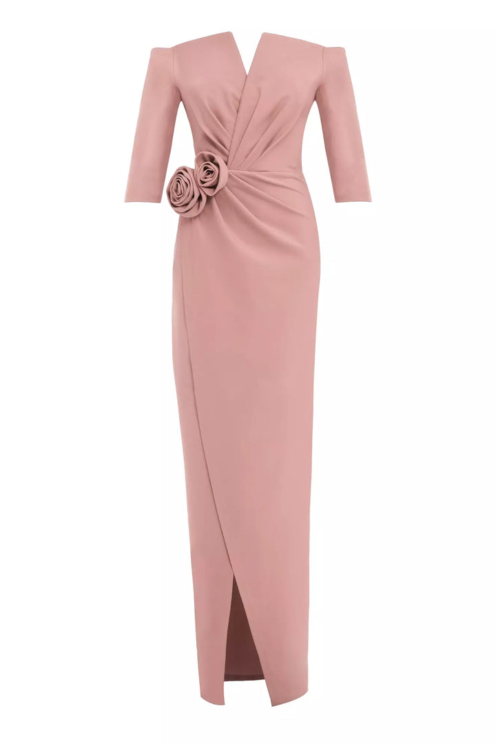 FRV Blush crepe capri arm long dress - Beveren