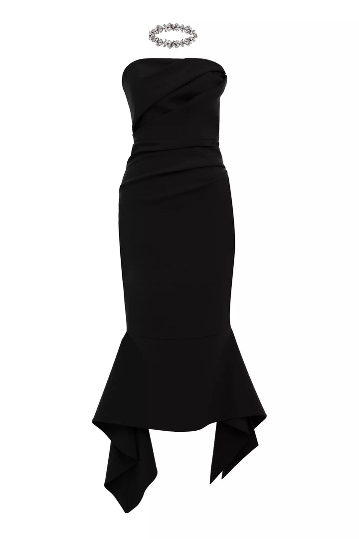 FRV Black crepe sleeveless long dress - San Vicente del Raspeig