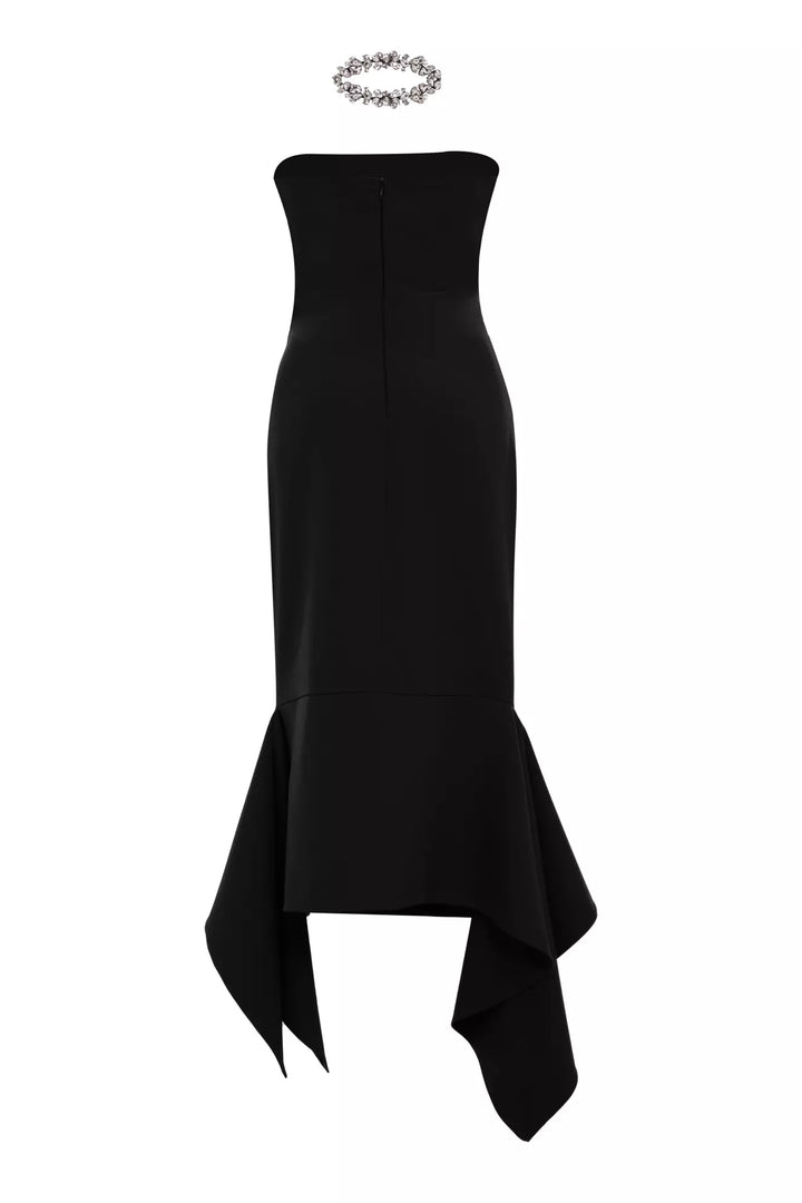 FRV Black crepe sleeveless long dress - San Vicente del Raspeig
