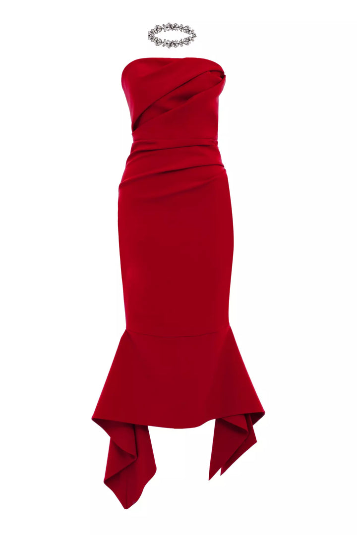 FRV Red crepe sleeveless long dress - Heemskerk