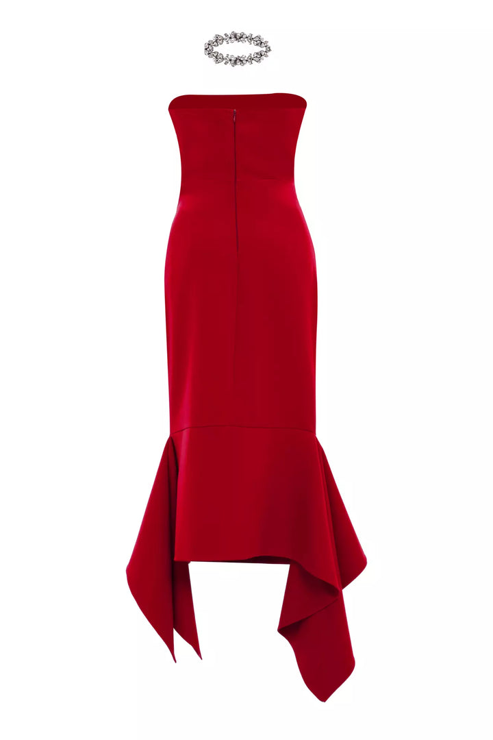 FRV Red crepe sleeveless long dress - Heemskerk