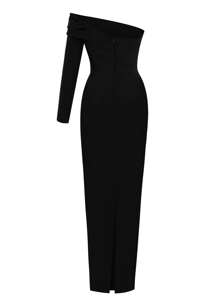 FRV Black crepe single sleeve long dress - Mairena del Aljarafe
