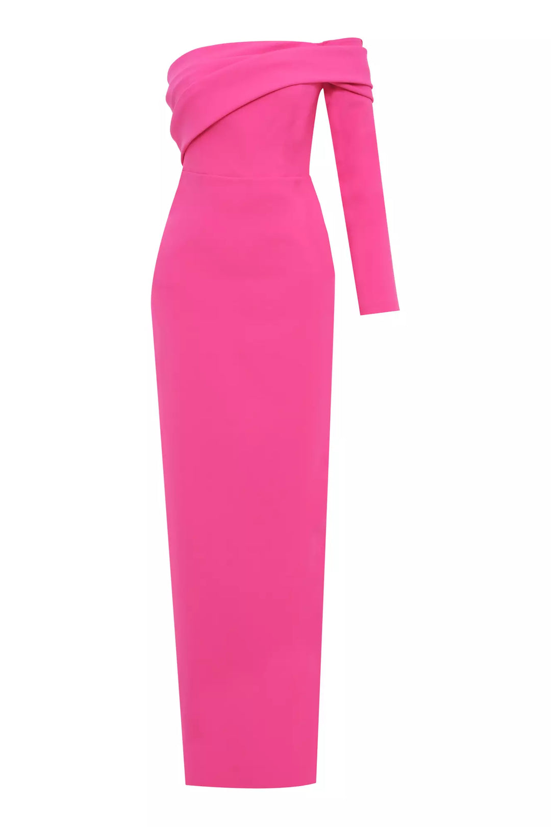 FRV Fuchsia crepe single sleeve long dress - Newcastle