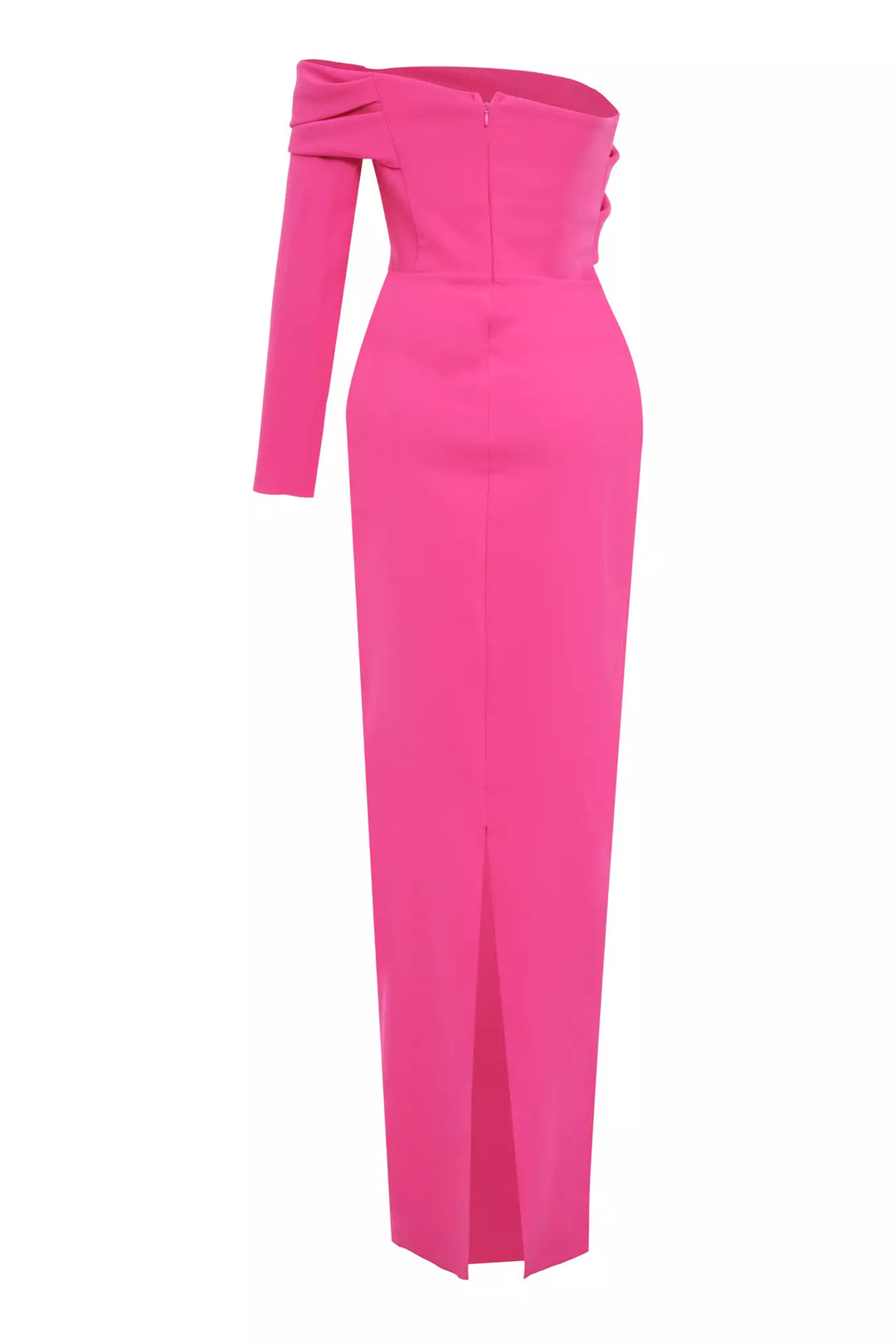 FRV Fuchsia crepe single sleeve long dress - Newcastle