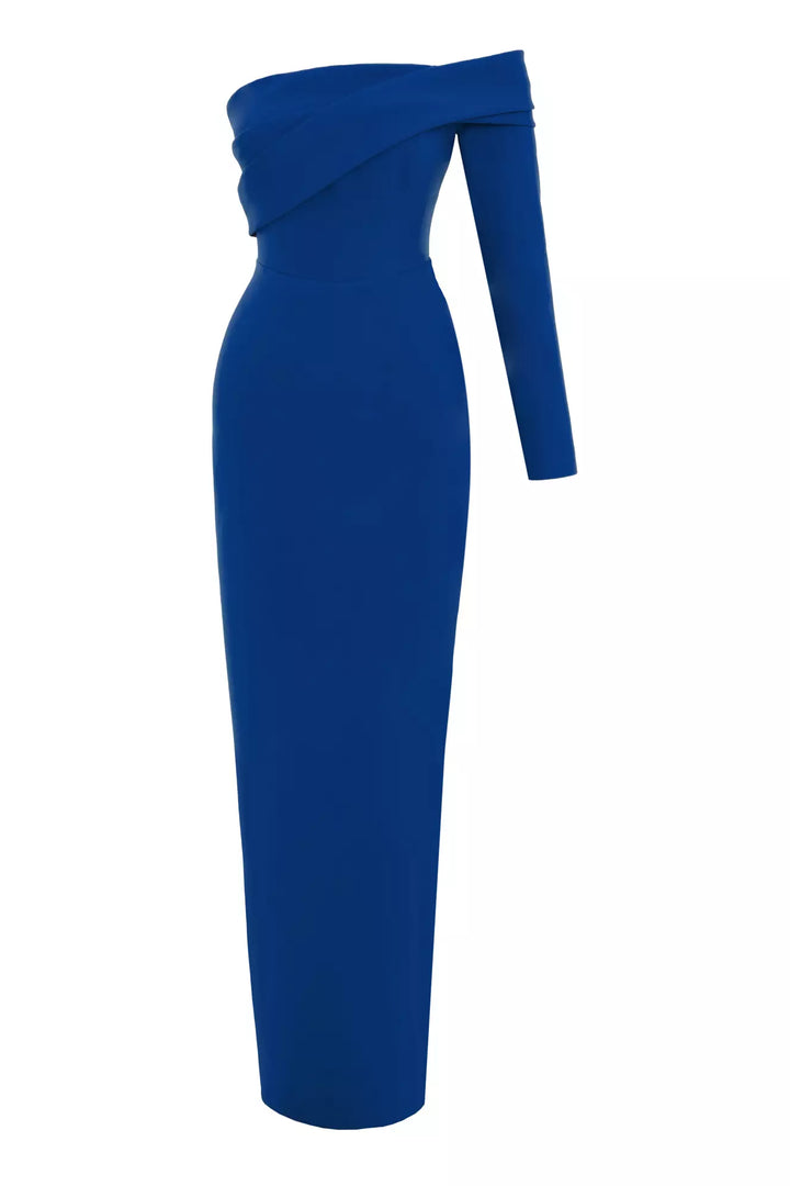 FRV Blue crepe single sleeve long dress - Ciudad Hidalgo