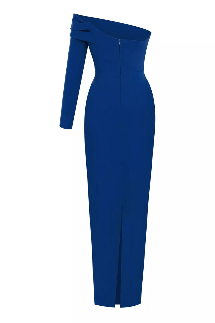 FRV Blue crepe single sleeve long dress - Ciudad Hidalgo