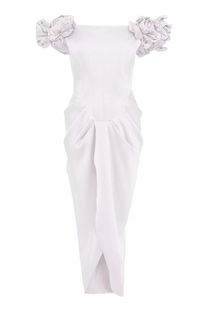 FRV White satin sleeveless long dress - Ourém