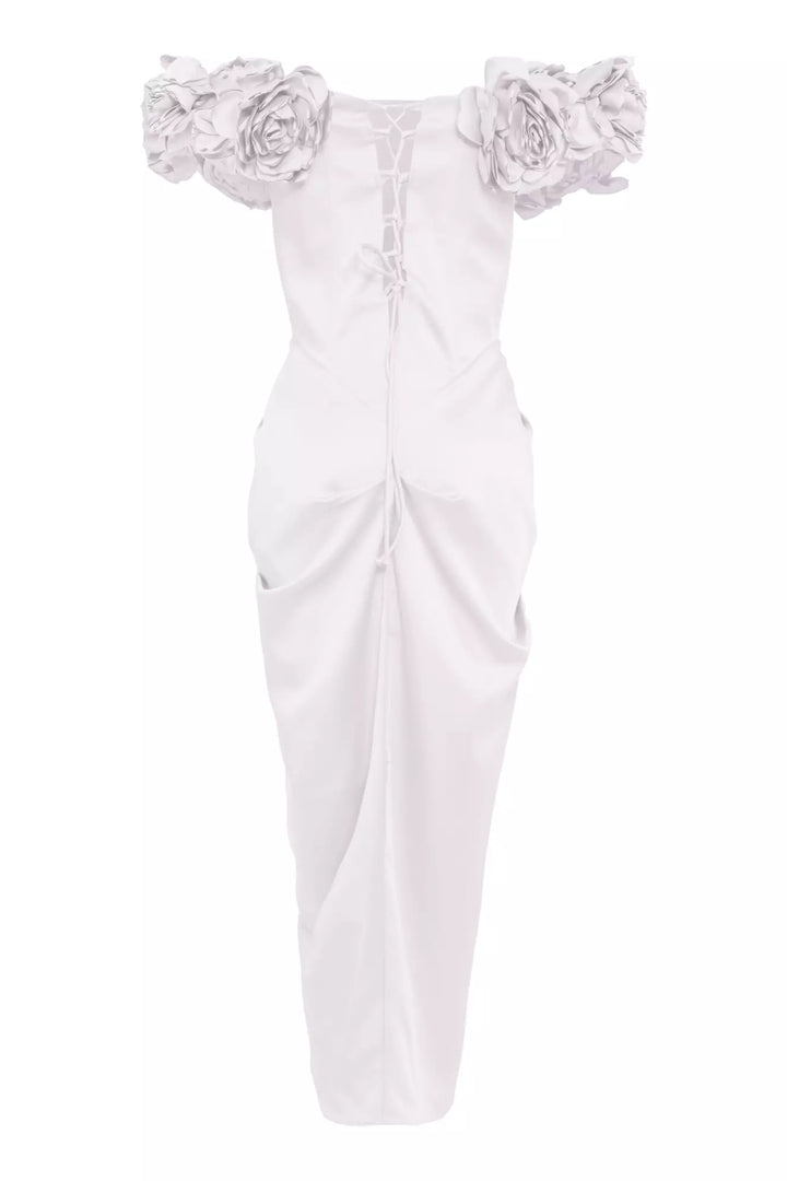 FRV White satin sleeveless long dress - Ourém