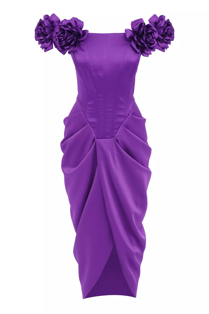 FRV Purple satin sleeveless long dress - Queen Creek