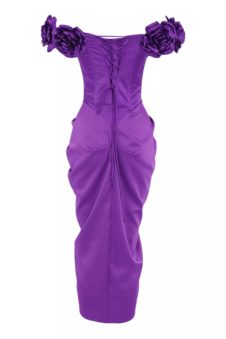 FRV Purple satin sleeveless long dress - Queen Creek