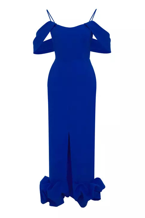FRV Blue crepe sleeveless long dress - Pinto