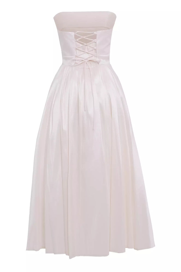 FRV White tafta sleeveless long dress - Assen