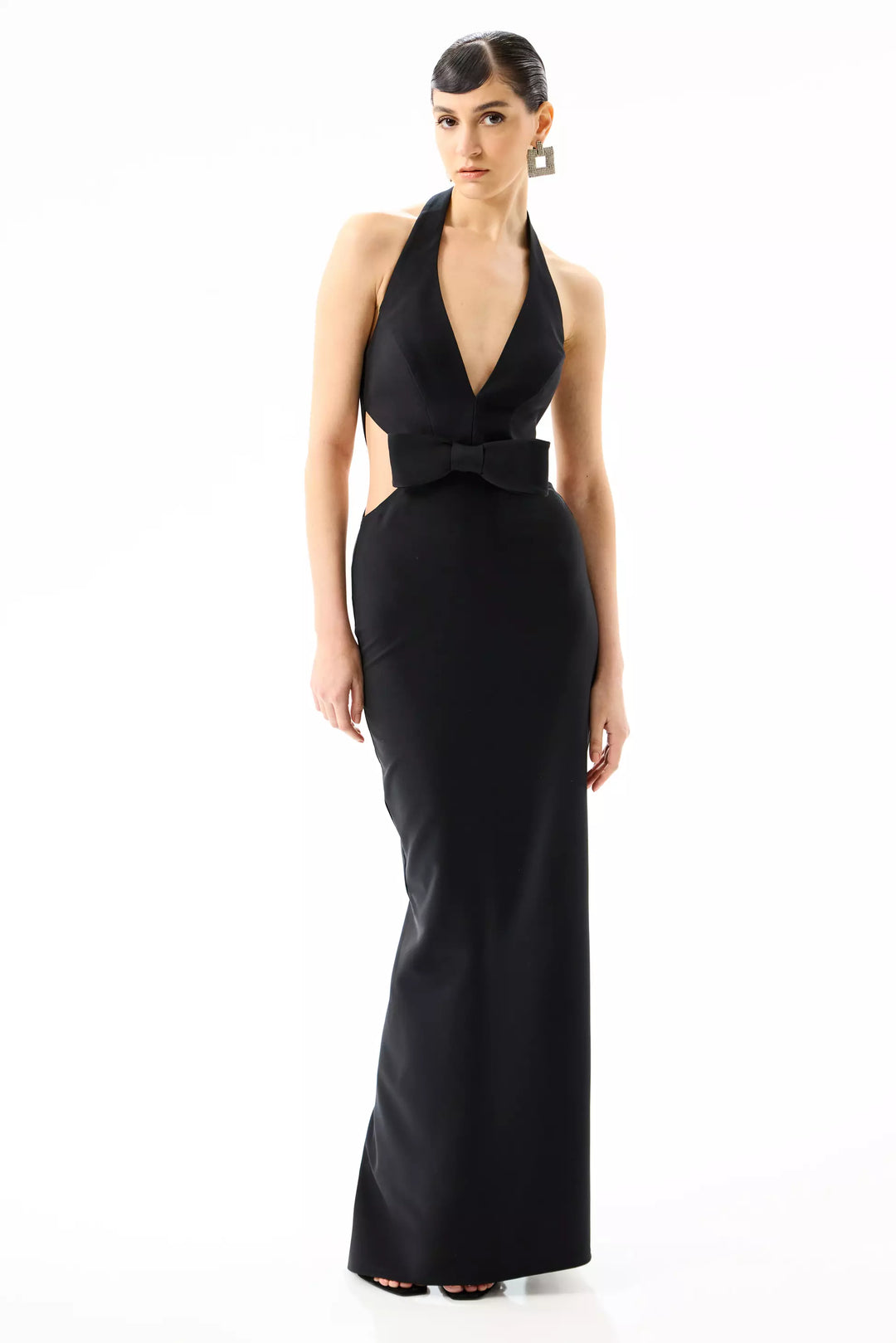 FRV Black crepe sleeveless long dress - Bakersfield
