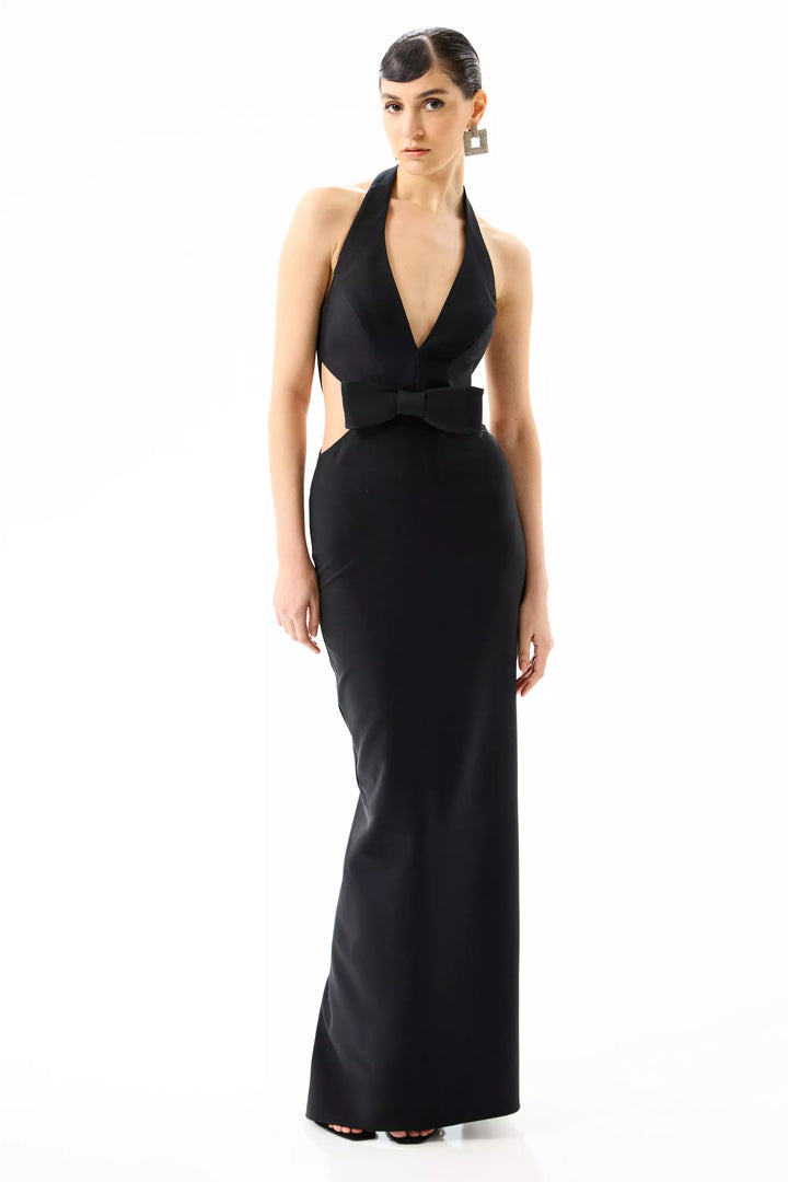 FRV Black crepe sleeveless long dress - Bakersfield