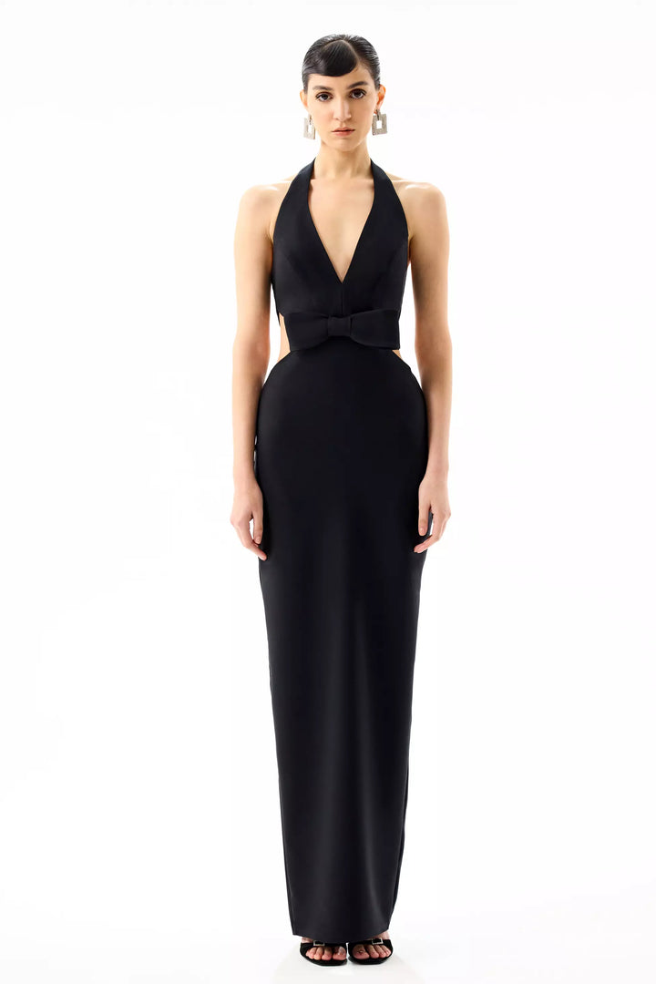 FRV Black crepe sleeveless long dress - Bakersfield