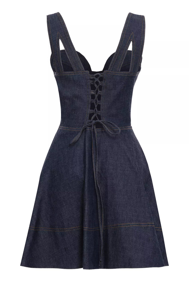 FRV Navy blue kot sleeveless mini dress - San Luis