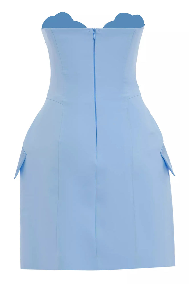 FRV Blue crepe sleeveless mini dress - Kozáni
