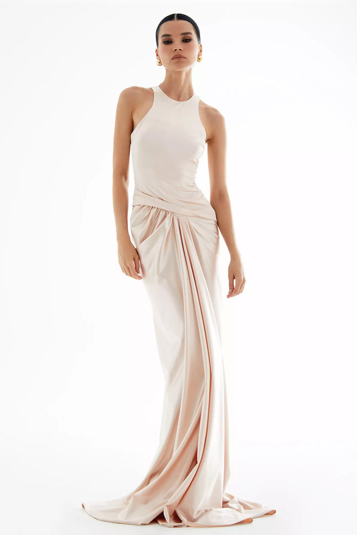FRV Blush örme saten sleeveless long dress - Pakenham
