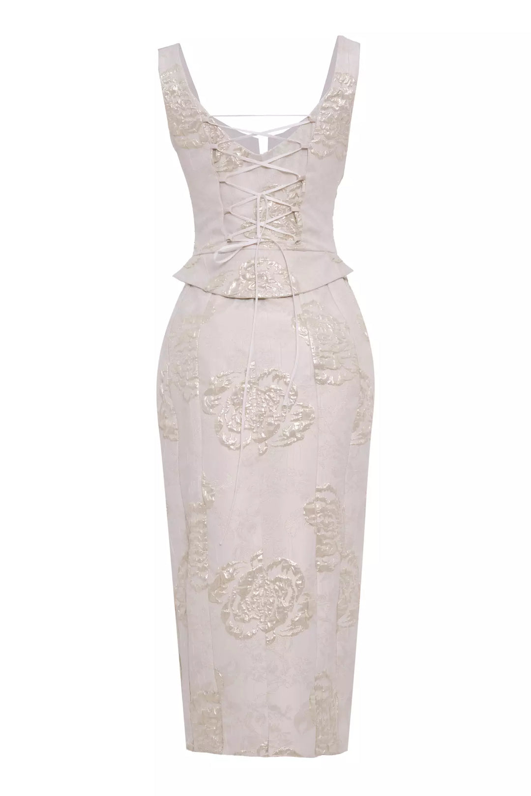 FRV White jakar sleeveless maxi dress - Charlottetown