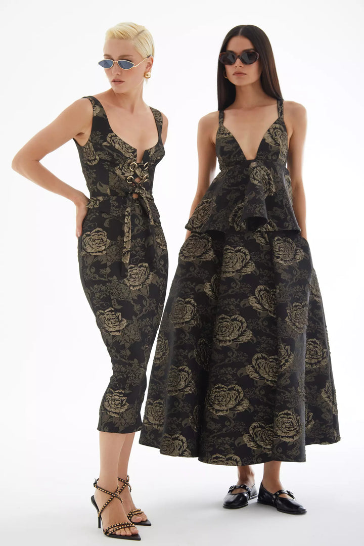 FRV Gold jakar sleeveless maxi dress - Toms River