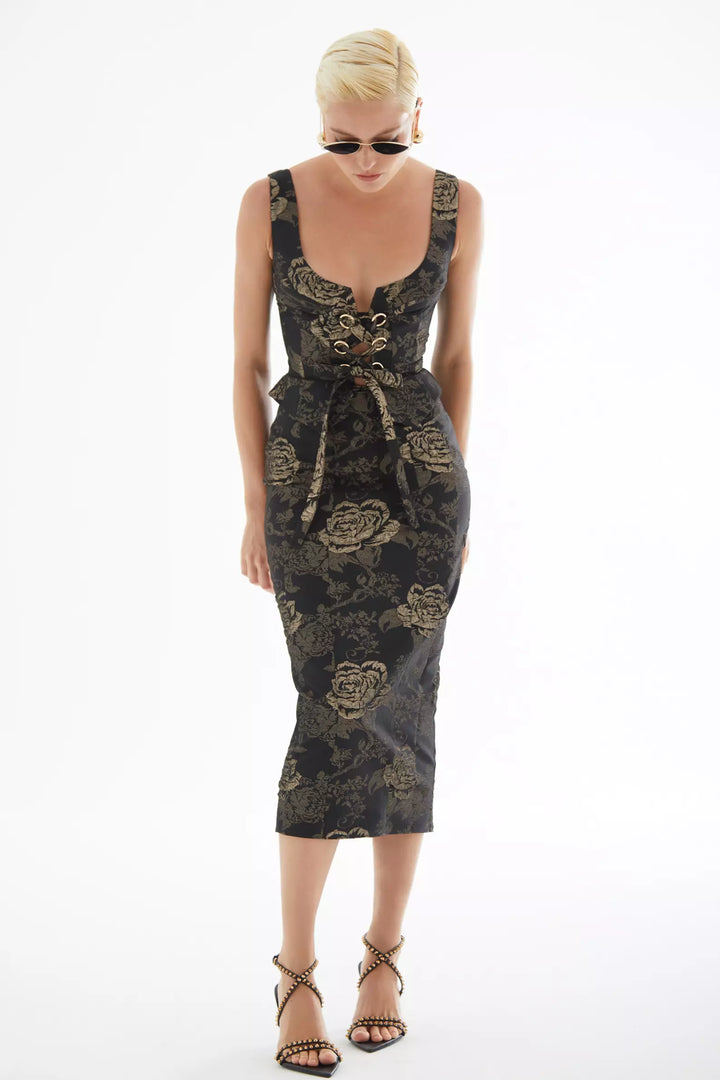 FRV Gold jakar sleeveless maxi dress - Toms River