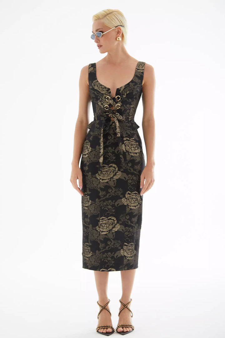 FRV Gold jakar sleeveless maxi dress - Toms River