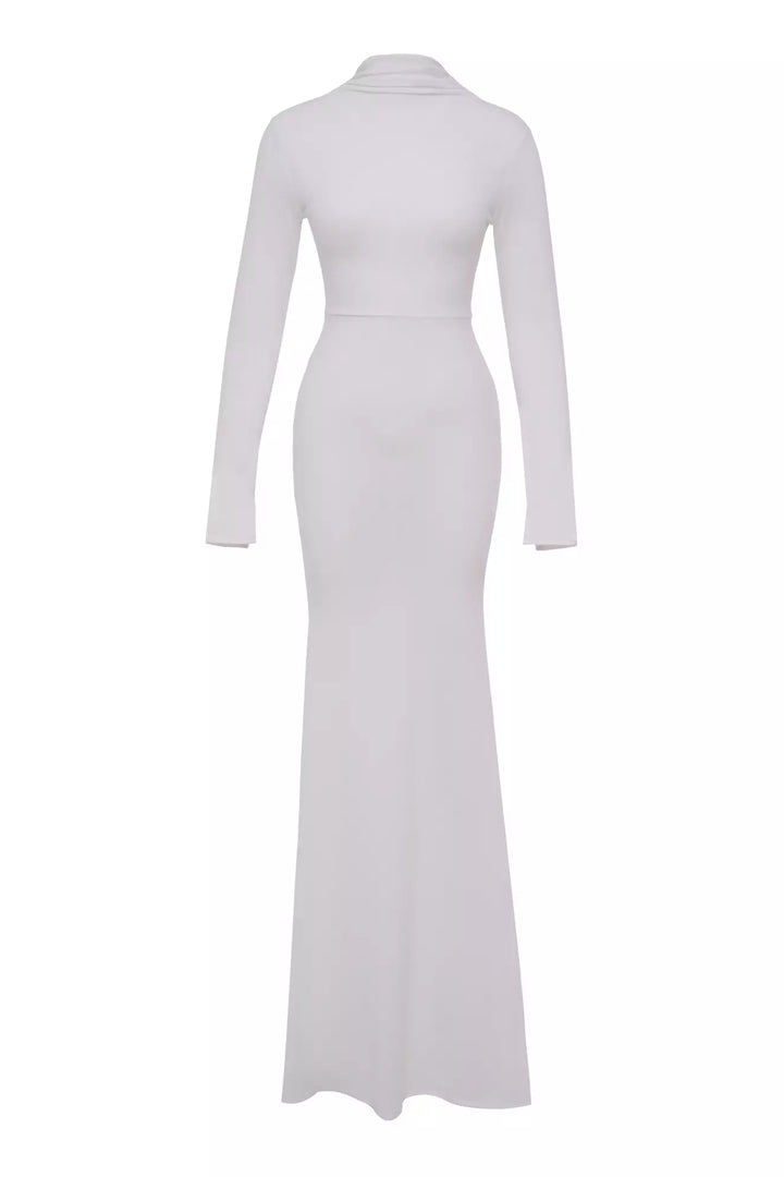 FRV White triko long sleeve long dress - Hayes
