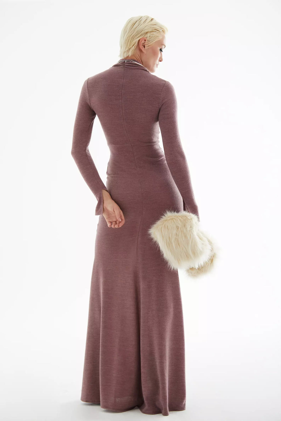 FRV Pink triko long sleeve long dress - Fort Worth