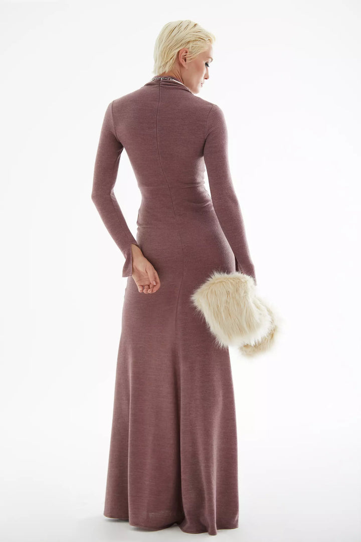FRV Pink triko long sleeve long dress - Fort Worth