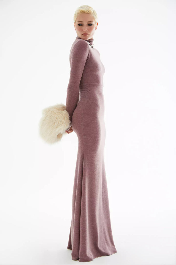 FRV Pink triko long sleeve long dress - Fort Worth