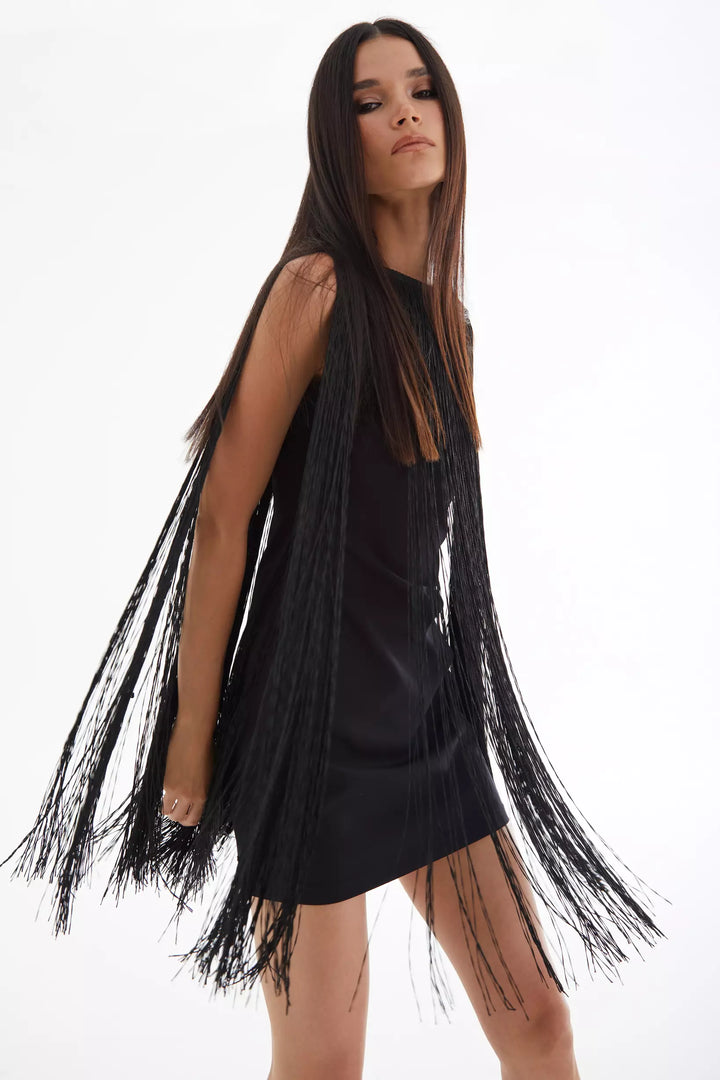 FRV Black crepe sleeveless mini dress - Burien