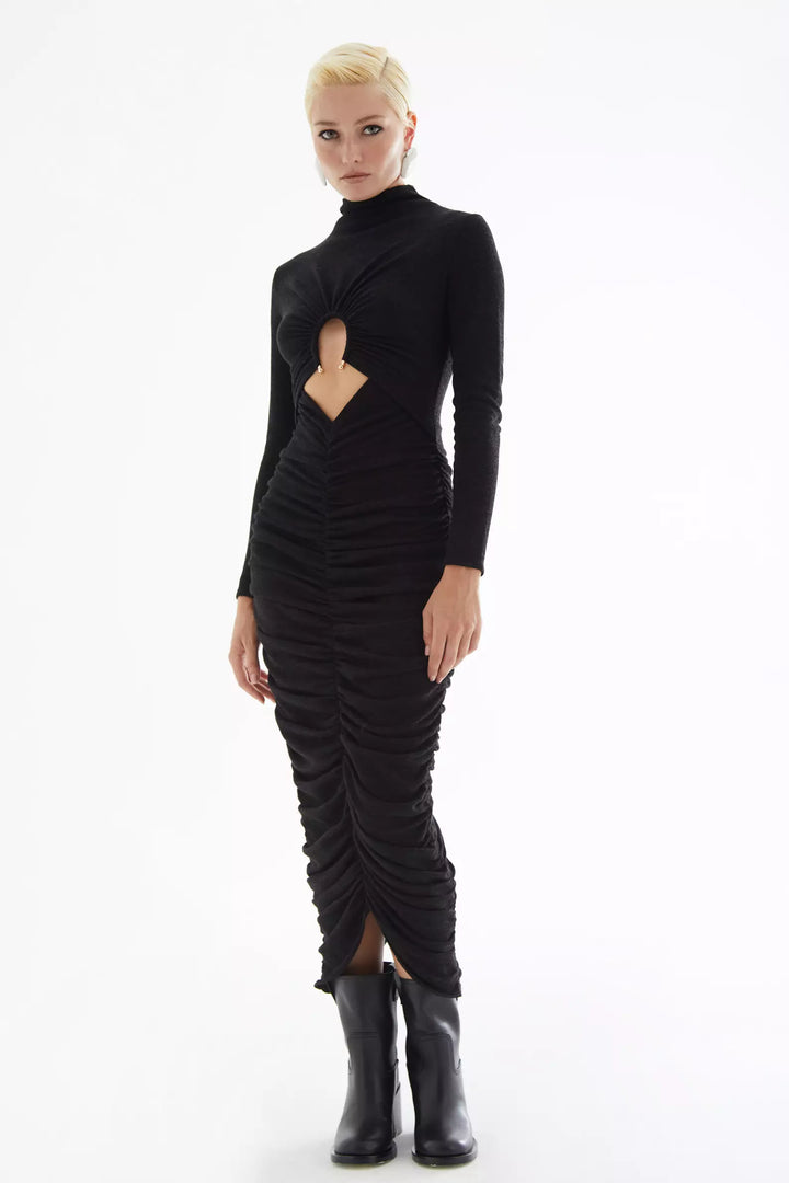 FRV Black triko long sleeve maxi dress - Chaïdári
