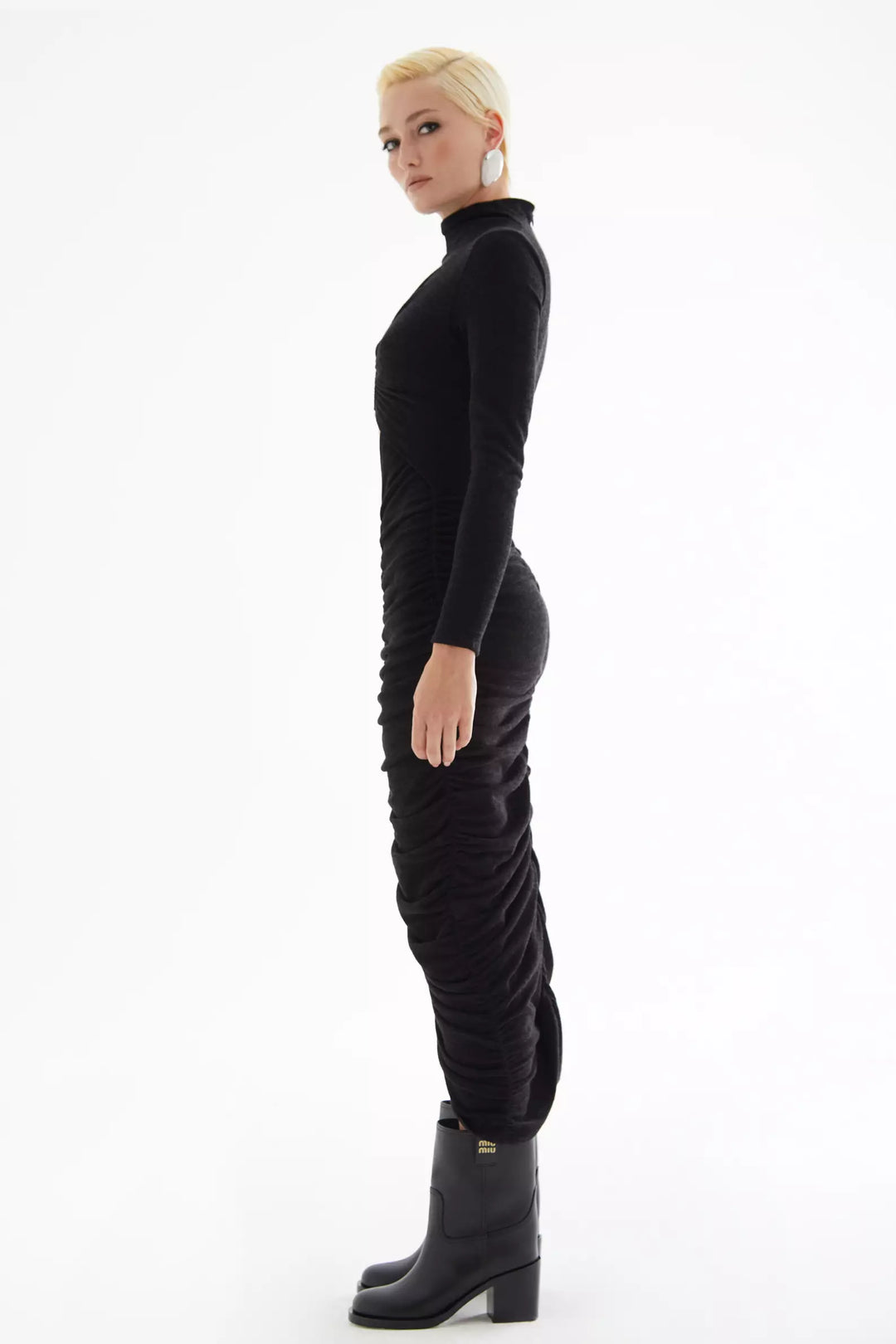 FRV Black triko long sleeve maxi dress - Chaïdári