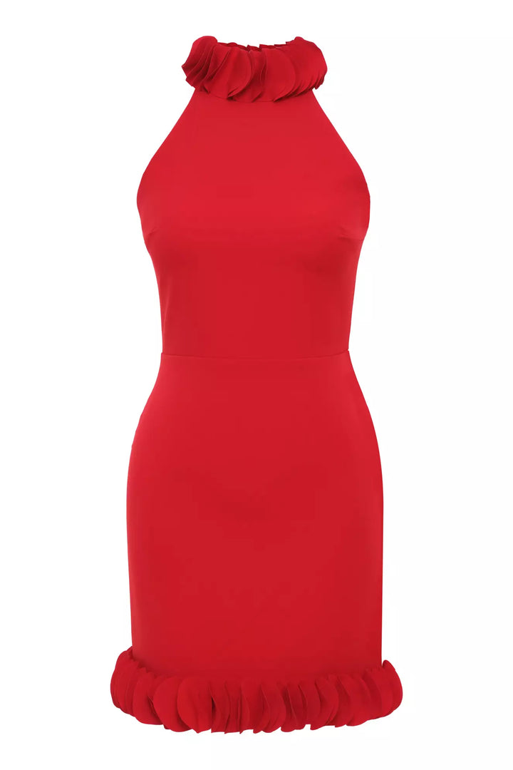 FRV Red crepe sleeveless mini dress - Calimera