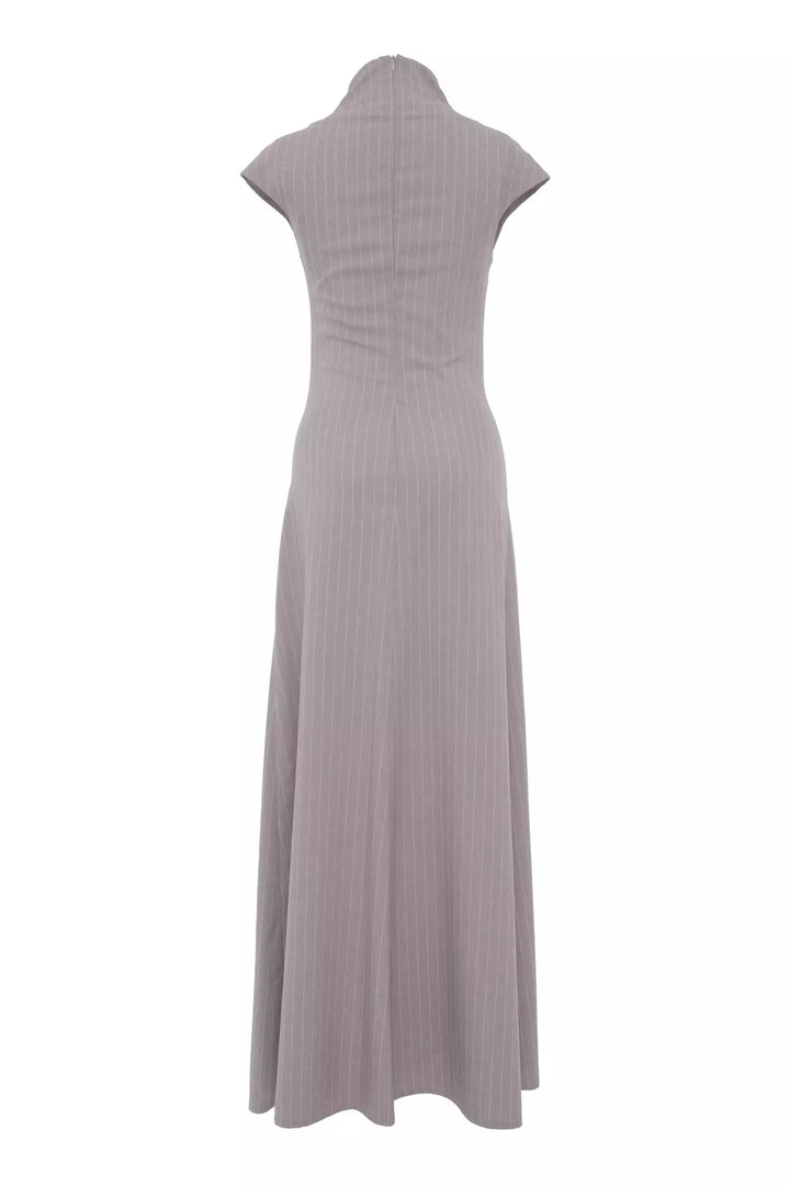 FRV Gray woven short sleeve long dress - Ipswich