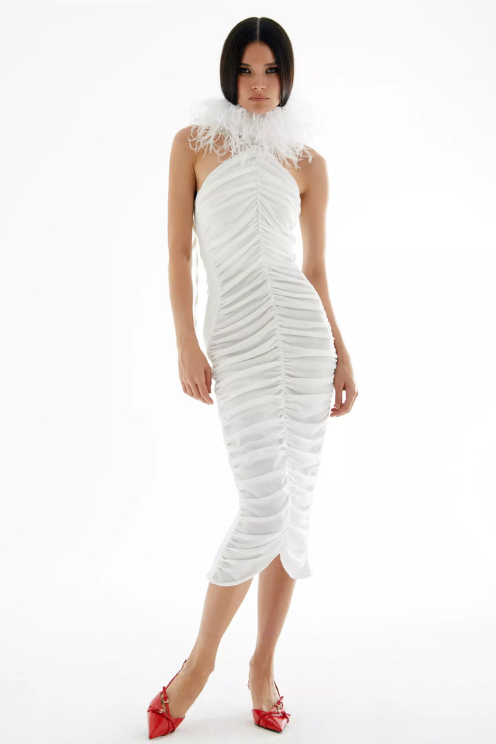 FRV White triko sleeveless maxi dress - Brussels