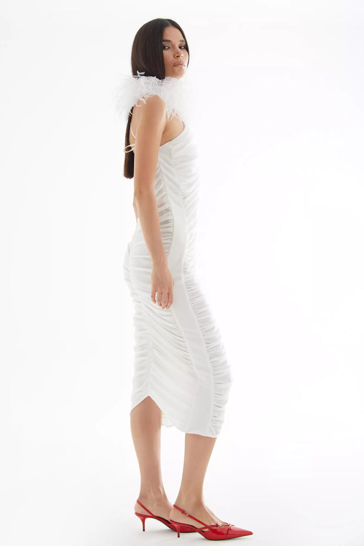 FRV White triko sleeveless maxi dress - Brussels