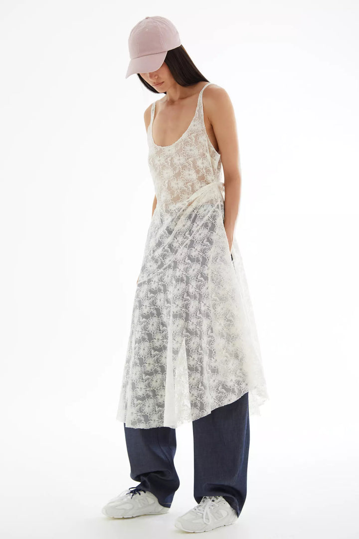 FRV White lace sleeveless midi dress - Aberdeen