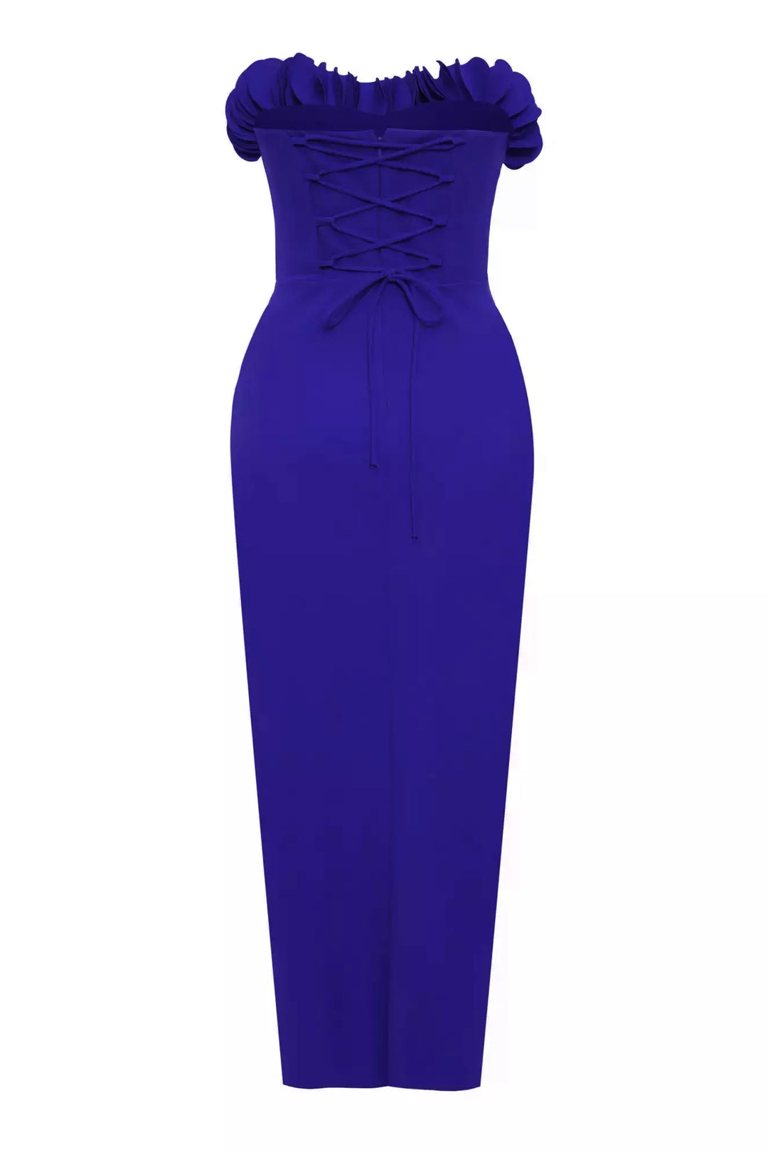 FRV Blue crepe strapless midi dress - Cupertino