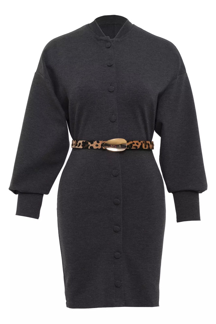 FRV Printed jarse long sleeve mini dress - Vaughan